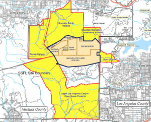 Slide from Hirsch presentation showing off-site areas where SSFL contamination has been found.